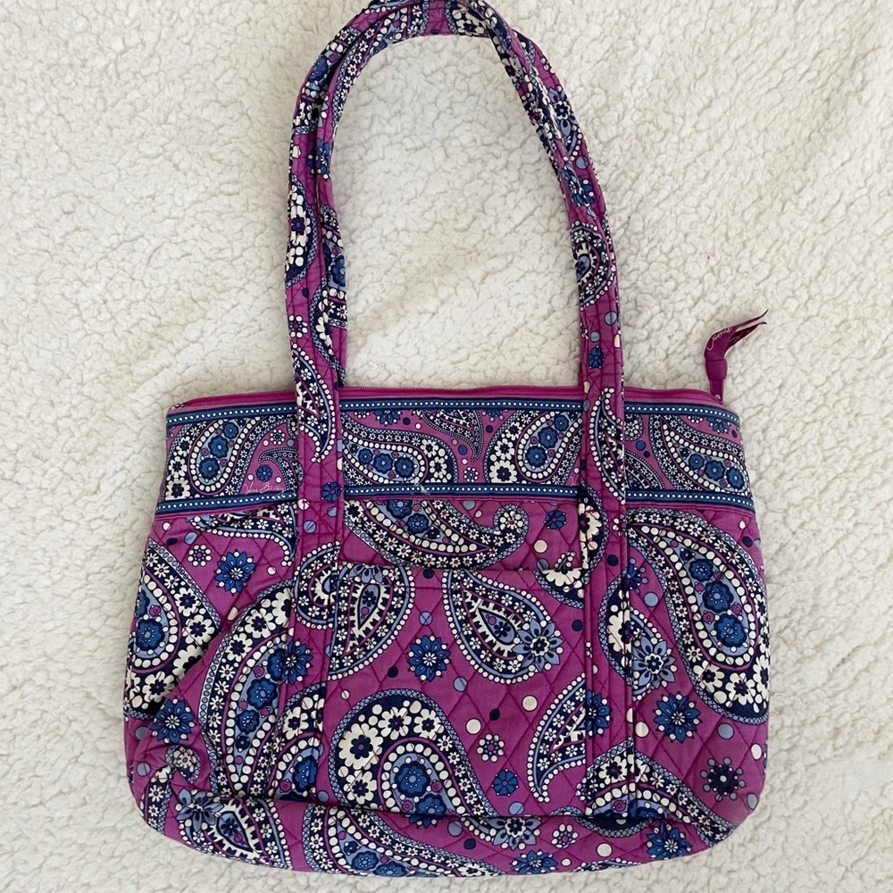 Vera Bradley Medium Sized Tote, with matching trifold wallet.